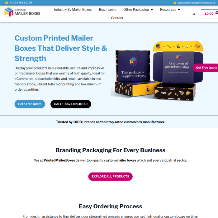 Printed Mailer Boxes UK